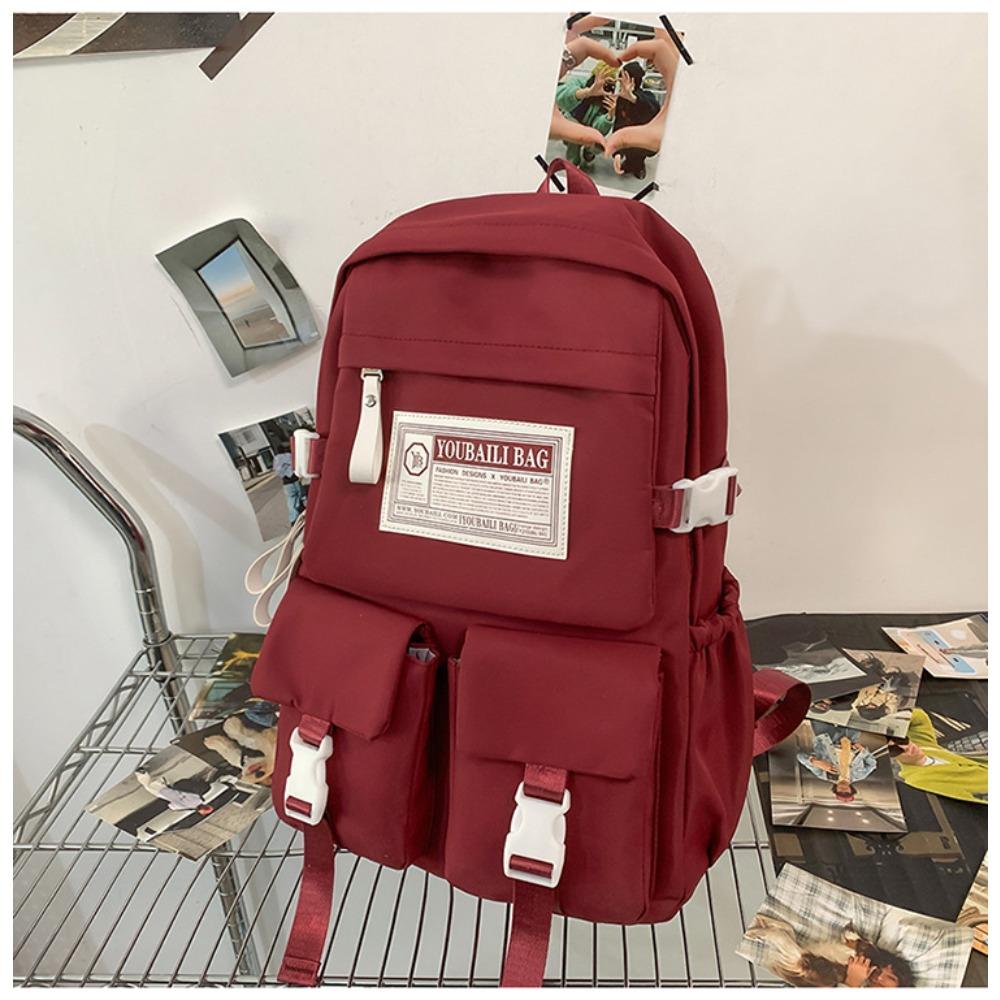 Mochila Feminina Primavera e Verão Simples Viagem Mochila para Computador Masculina Ensino Médio Ensino Fundamental Estudante Grande Capacidade Mochila Escolar Estudante