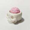 Squeezable Brain & Skull Replica, Soft Realistic Psychology Model with Expressive Eyes, Halloween Neuroscience Gift