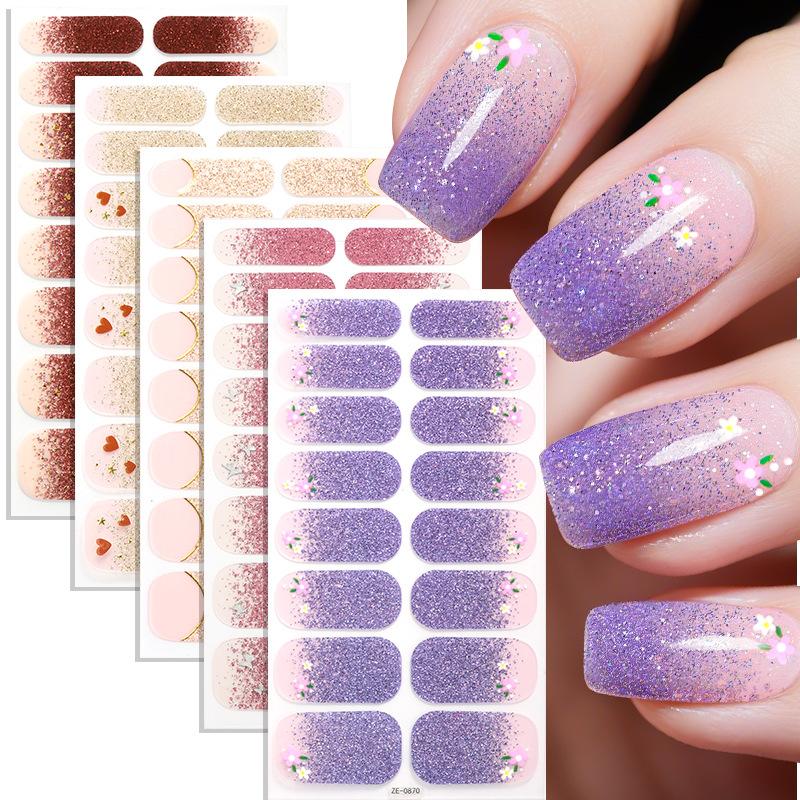 Gradient Glitter French Manicure Film Nail Stickers 3D Hot-selling Nail Stickers