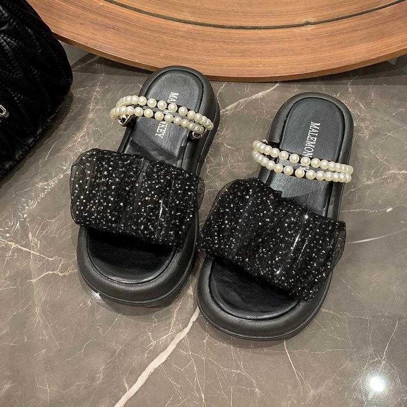 With Skirts, Slippers, and Ins2025 Summer New Fairy Style Two Wear Thick-soled Wedge Heels, Small Fragrant Sandals