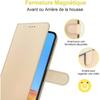 Coque de Téléphone - BOOLING - pour Samsung A33 5G - Anti Rayure - Anti-Choc - Effet Cuir Doré - avec 2 Verres Trempés