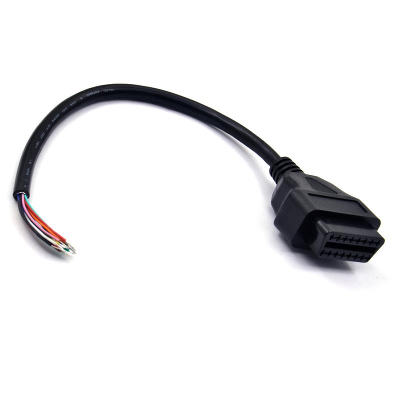 NEW 30CM 16 Pin Car Diagnostic Interface Tool Adapter OBD 2 OBD2 16pin Female Connector To Extension OBD 2 Opening OBD Cable