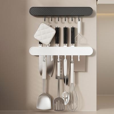 Porta taglierino da parete con ganci, adesivo senza foratura, scaffale portaoggetti da cucina per utensili, organizer salvaspazio