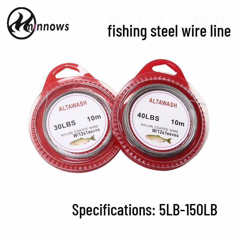 Fishing Steel Wire Rope Line: Anti-Bite Leader, 1x7 & 7x7 Strands, 5-150LB Tackle.