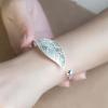 Korean Style Leaf Bangle: Open Bracelet for Women