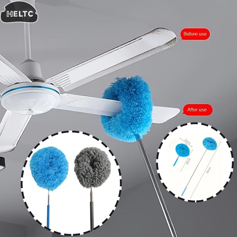 1*Microfiber Ceiling Fan Duster Extends Up To 80cm Long Handled Dust Locking Reusable Cleaner Brush For Home Effortless Cleaning