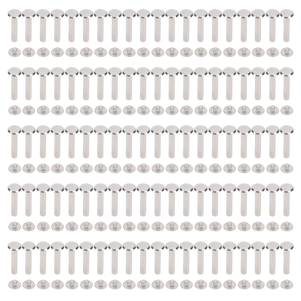 4x22x8.5mm 100 Set M3 Tubular Rivets Set Metal Double Cap Rivet Studs for PU Leather Clothing