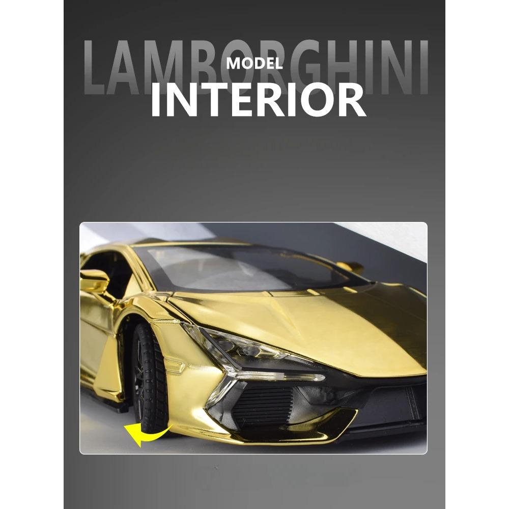 Simulation 1/24 Lamborghini Revuelto Super Car Model with Sound Light Children Boy Birthday Gift Miniature Voiture Home Decor