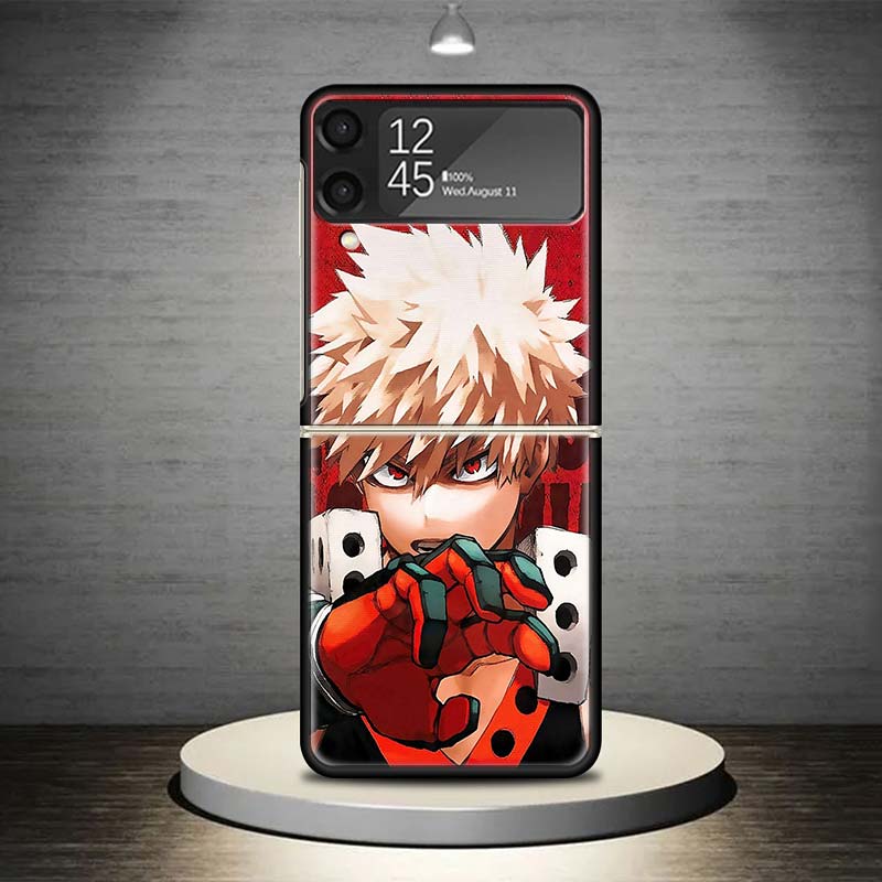 Bakugou Katsuki MHA My Hero Phone Case For Samsung Galaxy Z Flip 7 6 5 4 3 5G Shockproof Cover Z Flip7 Flip6 ZFlip5 Flip3 Flip4