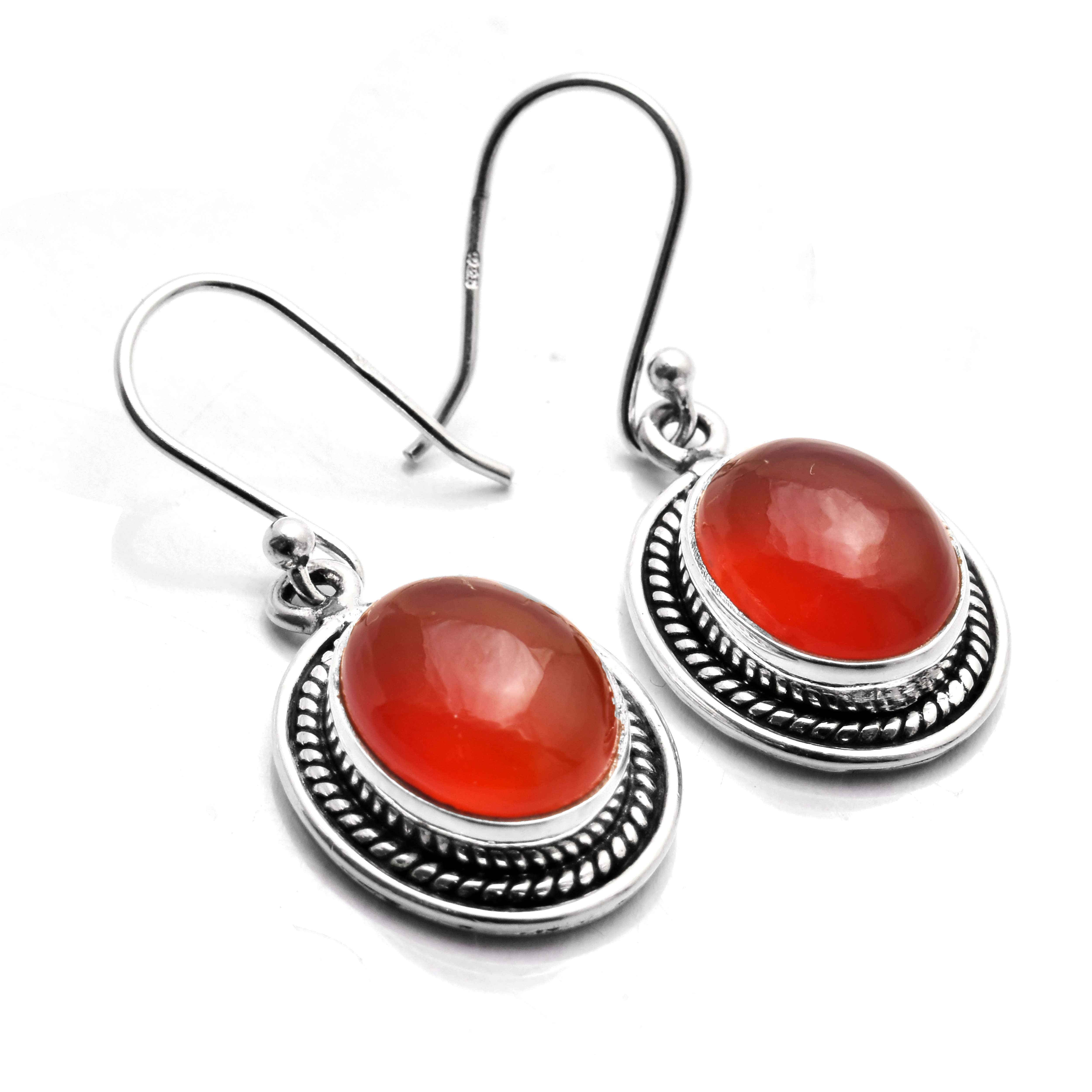 

Carnelian Gemstone Earrings Solid 925 Sterling Silver Handmade Earrings Jewelry Gift For Women And Girls E-3571