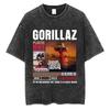 Washed Vintage Rock Band Gorillaz The Mountain Tour 2026 T Shirt Men Women Casual Oversized T-shirt Man Retro Rock Gothic Tshirt