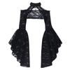 Gothic See Through Shrug Tops Grunge Aesthetic Black Flare Sleeve Crop Top Women Streetwear Vintage Punk Sexy Clothing
