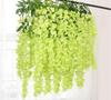 Artificial Wisteria Flower Garland: Violet Hanging Silk Vine for Weddings and Ceiling Decor