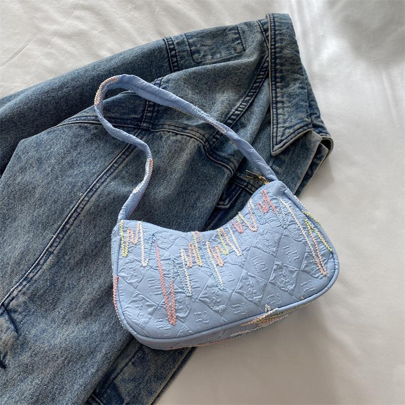 

Nylon dumpling bag fashion messenger small bag women s versatile shoulder bag autumn and winter fashion temperament underarm bag women синий