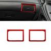 2Pcs Red Carbon Fiber Interior Air Vent Outlet Cover For Ford Mustang 2001-2004