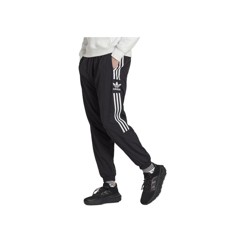 Adidas Originals Trefoil Brand Logo Striped Print Jogger Pants Men Bottoms Black IA6355