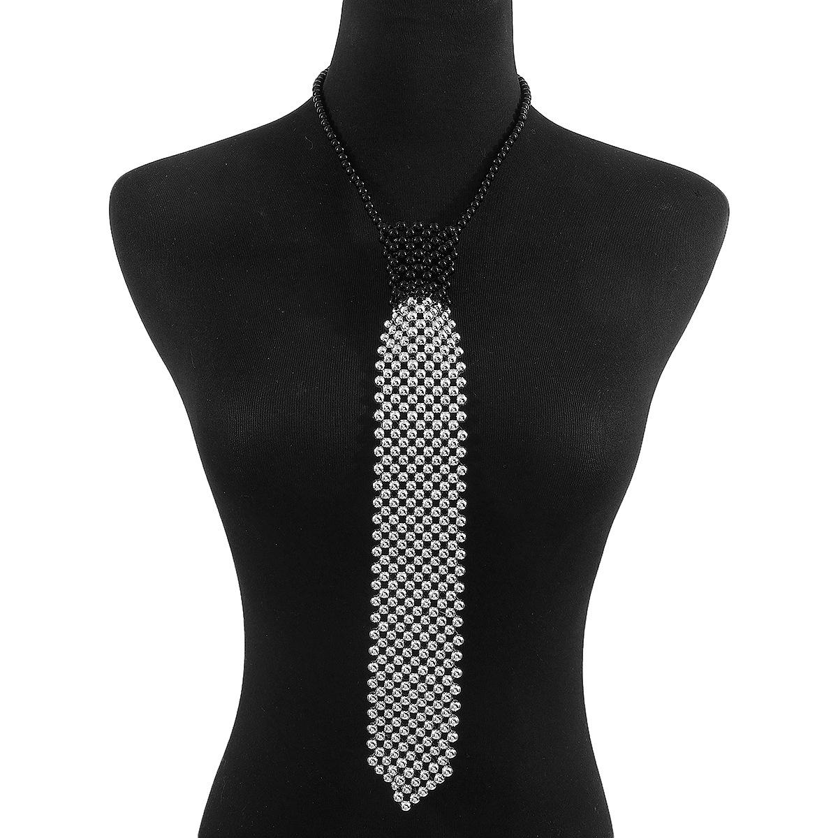 

Креативное плетеное вручную жемчужное колье-галстук, бисерное колье-галстук из сплава, аксессуары для выреза