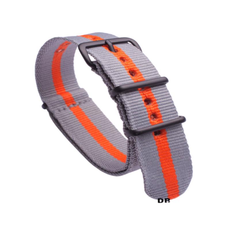 Black Nylon & Canvas Watch Strap with Vacuum-Plated Buckle