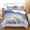 3D Teddy Bear Bedding Set White Polar Bear Bed Linen Teens Women Single Twin Queen King Full Size Duvet Cover 3pcs Bedclothes
