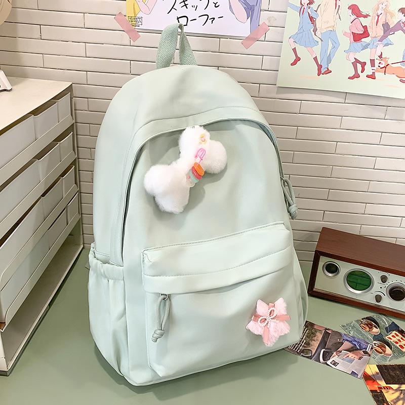 School bag, school bag, female ins style, simple and light campus, Korean version of versatile Mori series chugao backpack