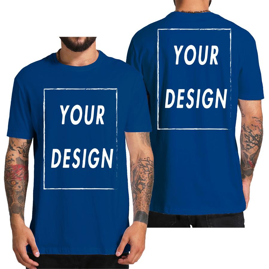 Camiseta Personalizada para Homens Design Eu Amo Seu Próprio Logo Texto Foto Grátis Ambos os Lados Tamanho UE Algodão Camiseta Personalizada