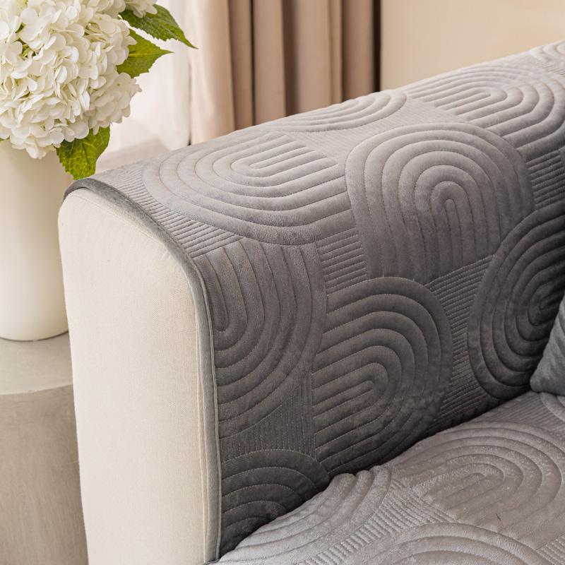 Rutschfeste Sofabezug, dickes Samt-Sofakissen-Handtuch für Wohnzimmermöbelschutz, solide Schonbezüge, Couchbezüge