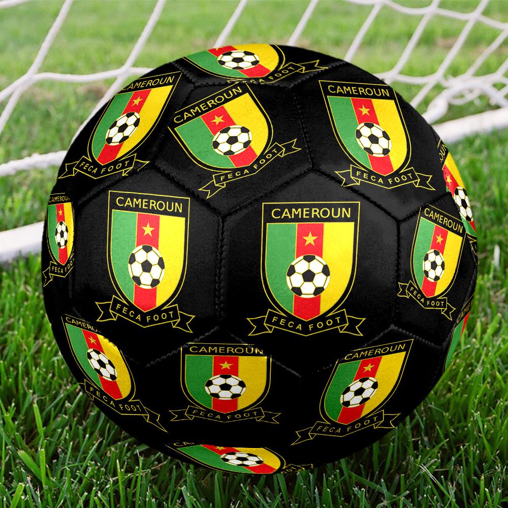Cameroonian Football Federation Indoor Soccer Ball Size 5 Colorful All Ages Machine Stitched PVC Competition Ready Durable High-Bounce