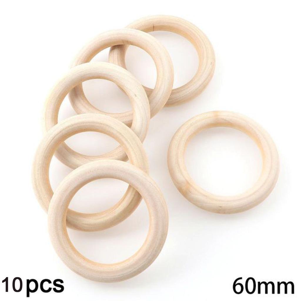 Etwa 20-60MM unbehandelte hölzerne handgefertigte DIY-Bastelarbeiten, für DIY-Bastelarbeiten Holzringe Ornamente Verbinder Bastelherstellung
