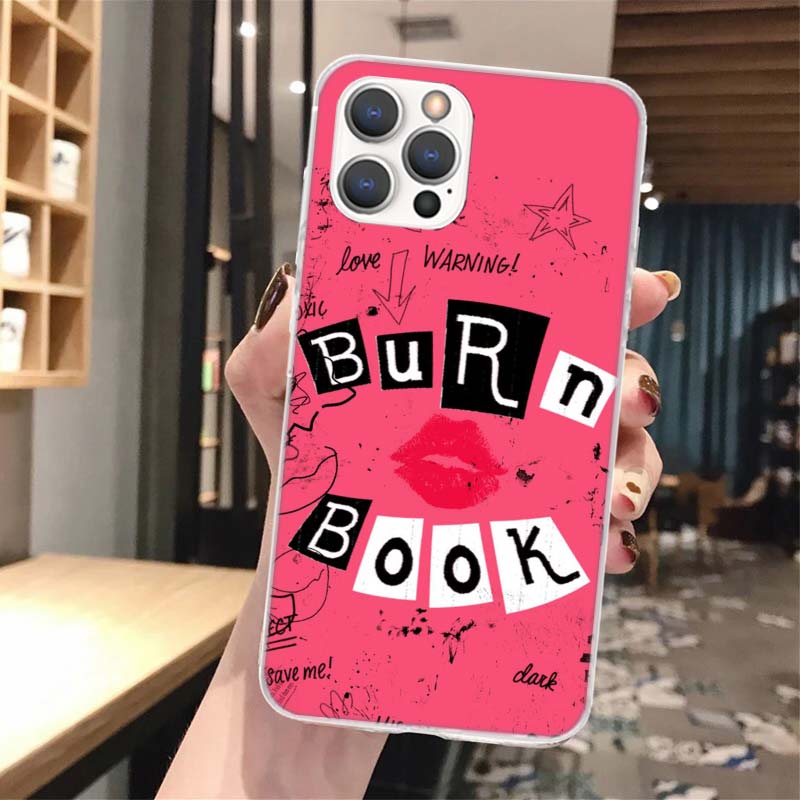 

Mean Girls Burn Book Soft Phone Case For iPhone 16 15 14 13 12 11 Pro Max X XR XS 7 Plus 8 + SE 2020 Pattern Customized Cover 14 iPhone 12 Pro Max