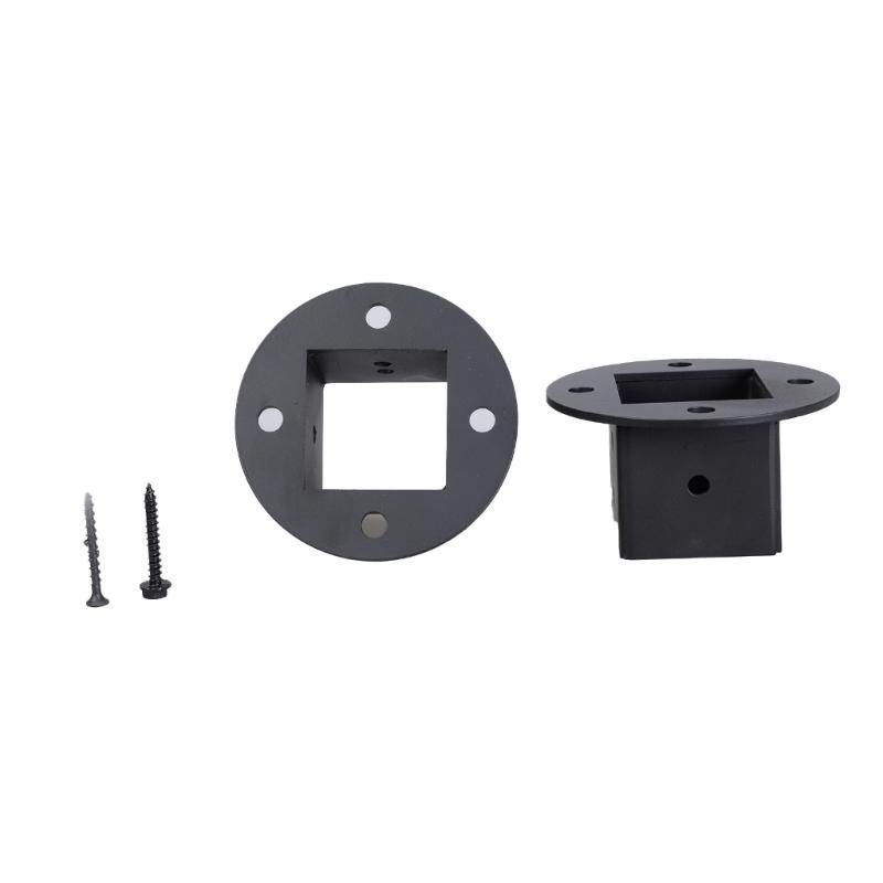 Set of 6 Powder Coated Steel Post Base Anchors for Fence Railings Privacy Panel Gazebos Pergolas and Mailbox Support