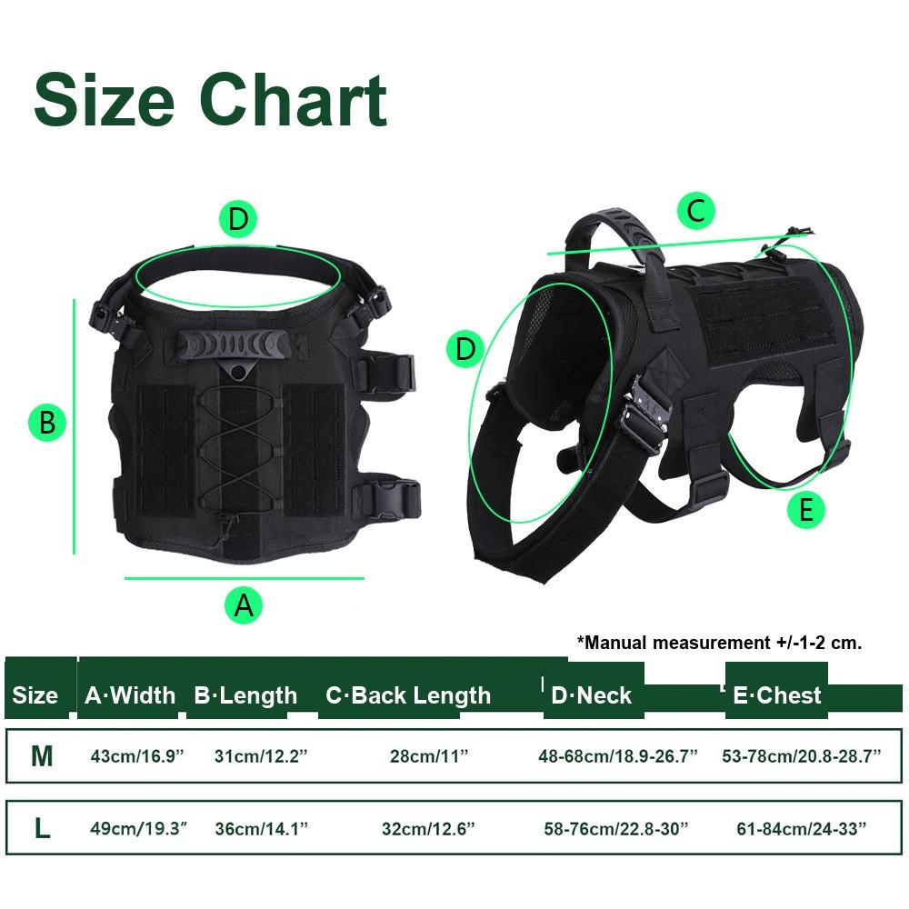 Water Resistant 1000D Nylon Durable Pet Vest Outdoor Dog Vest Adjustable Breathable Pet Clothes for Walking Hiking Camping