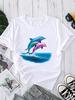 (Asian Size) Short Sleeve T-shirts Print O-neck Cartoon Trend Animal Fashion Female Casual Women's Top T Clothing Graphic Tee