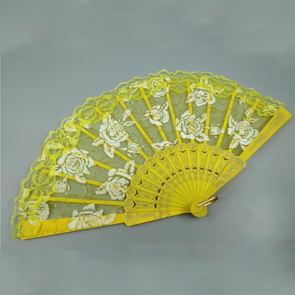 Translucent Ladies Lace Hand Fan Handheld Spanish Fan Home Decoration Dance Fan  Summer
