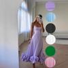 Women's Suspender A-word Flower Large Skirt Evening Dress Women's Dress