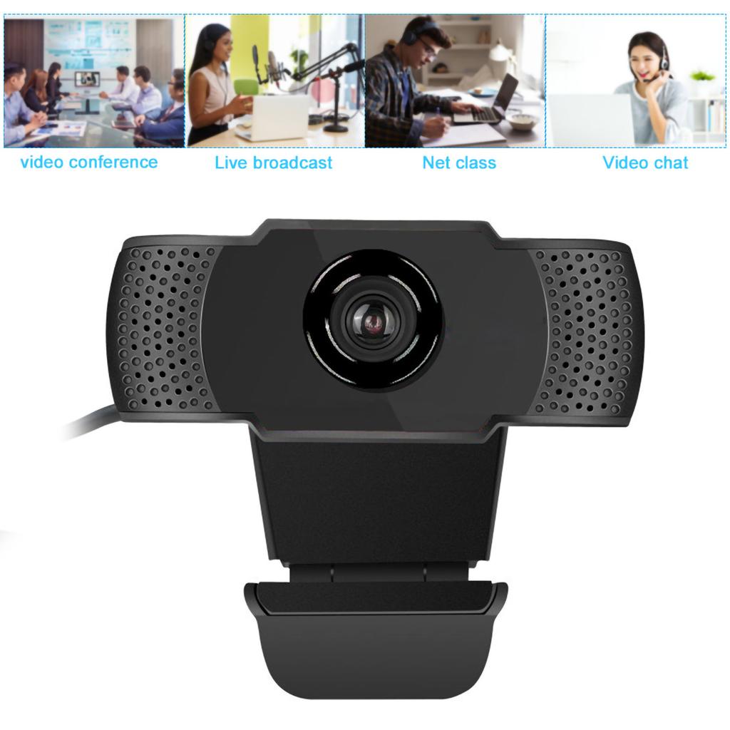 Webcam 1080p Black Computer Office Camera Builtin Microphone Free Drive USB X22