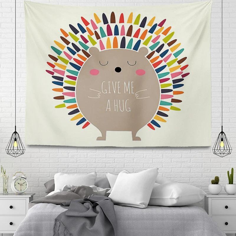 Office Living Room Tapestry Cartoon Animal Simple Hanging Cloth Home Wall Decoration Tapestry