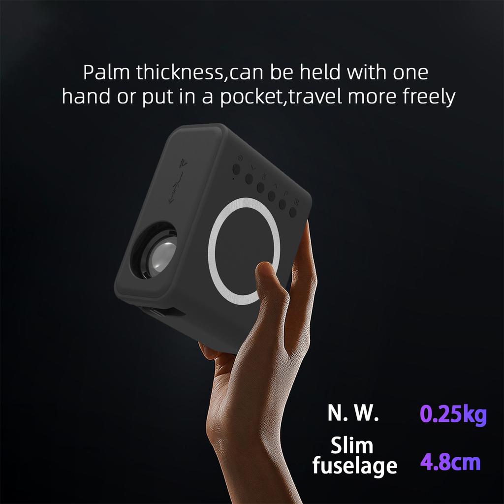 Wireless + wired mobile phone same screen projector home mini projector micro home portable LED