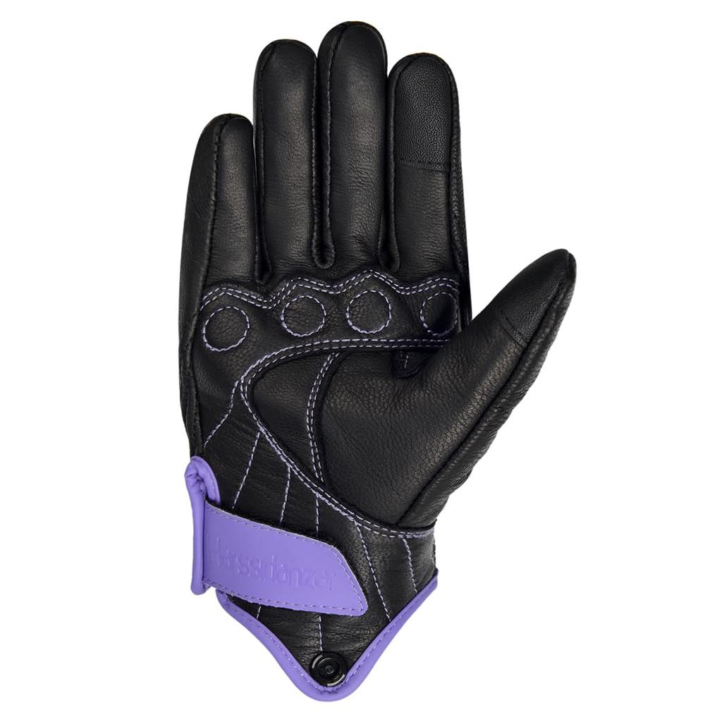 Harssidanzar Women's Motorcycle Gloves, Motorcycle Gloves, Road Racer, Bicycle Climbing, Power Exercise Gloves Touch Screen GL016JP,Purple/Black,L