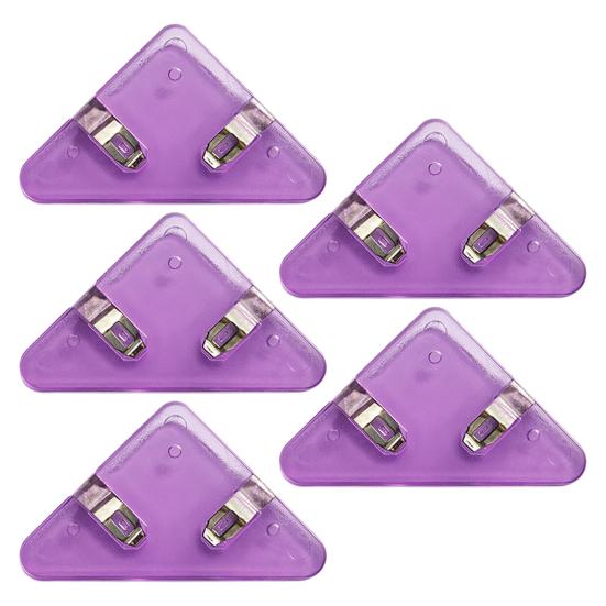 5Pcs Transparent Triangle Corner Clips Prevent Book Curling Multifunctional Document File Book Page Corner Clips Students Supplies