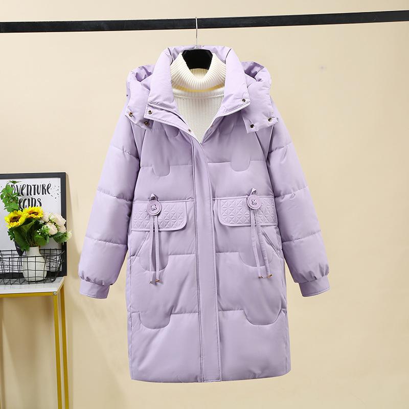 Down Padded Jacket Women's Winter 2025 New Cotton Jacket Mid-length Korean Version Loose Hooded Thickened Warm Jacket Padded Jacket
