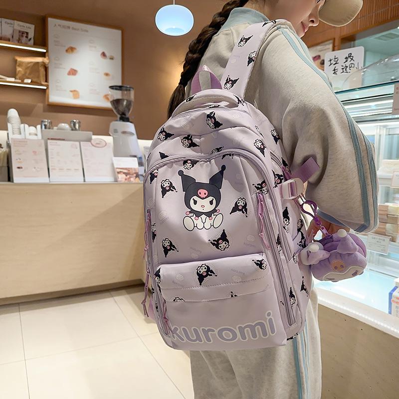 Sac à dos pour enfants à grande capacité avec imprimé mignon transfrontalier pour collège - Sac de voyage léger pour femmes