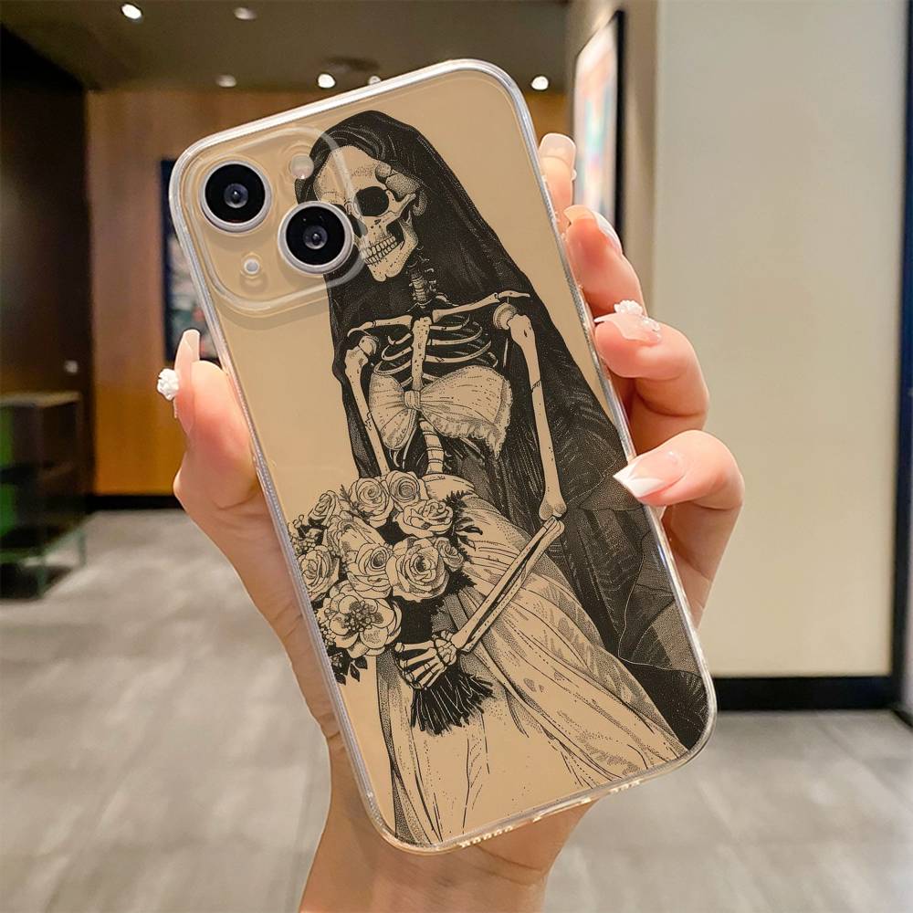 Skull Skeleton GrimReaper Phone Case For iPhone 17 16e 16 15 14 13 12 11mini Pro Max X XR XSMAX 8 7 Air Plus Soft Cover