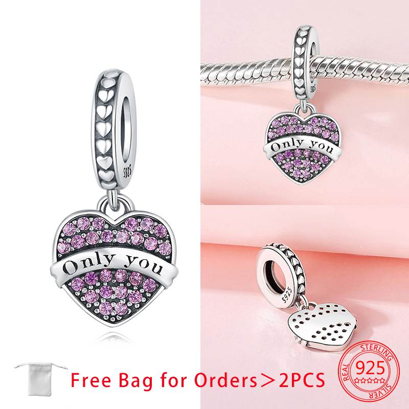 Endless Love Flower Bead Charms Hearts Charm Bead Charms originales copper Dangle Pendants Jewellery Birthday Charm Bead Charms for Women