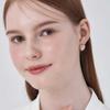 14K Ballroom Heart Carved Cubic One-Touch Earrings C24EGP212