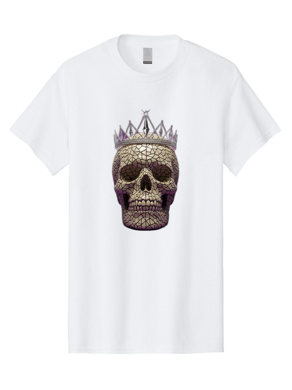 Cracked-Skull-Crown Mens Graphic Tee, 100% Cotton, Casual Summer Wear S