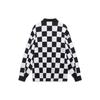 Li-Ning Skateboard Series Logo Embroidered Checkered Print Loose Long Sleeve Polo Shirt Men Tops Black APLT013-1