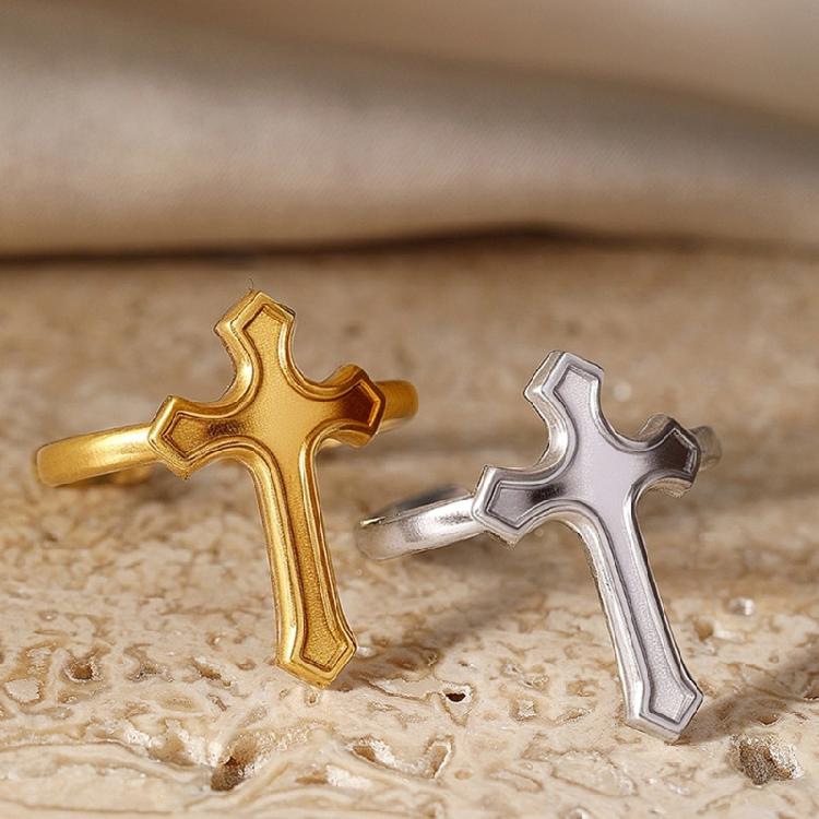 Simple Yet Stylish Adjustable Crosses Rings Stainless Steel Unisex Designs for Everyday