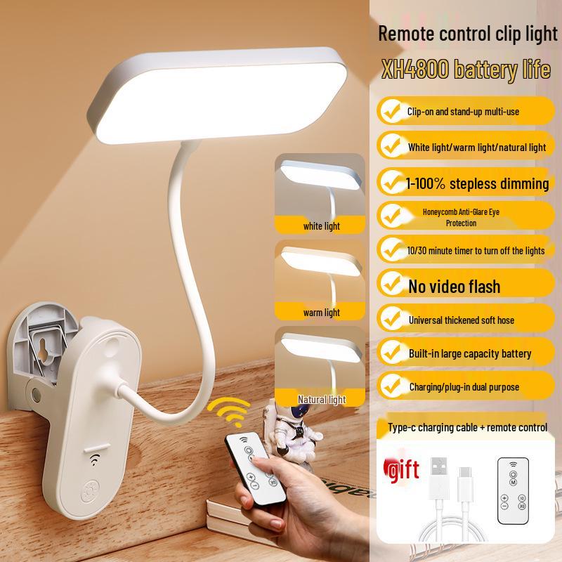 Rechargeable LED Clip-on Desk Lamp: Eye-Protecting, Super Bright Study Lamp