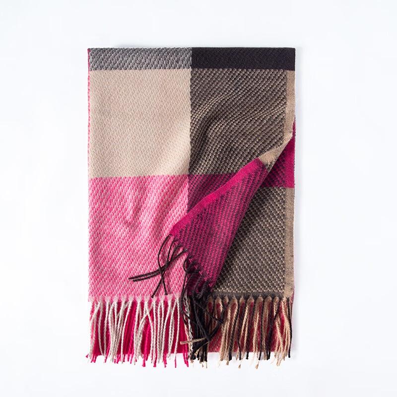 

Fumede Autumn Winter Plaid Tassel Scarf