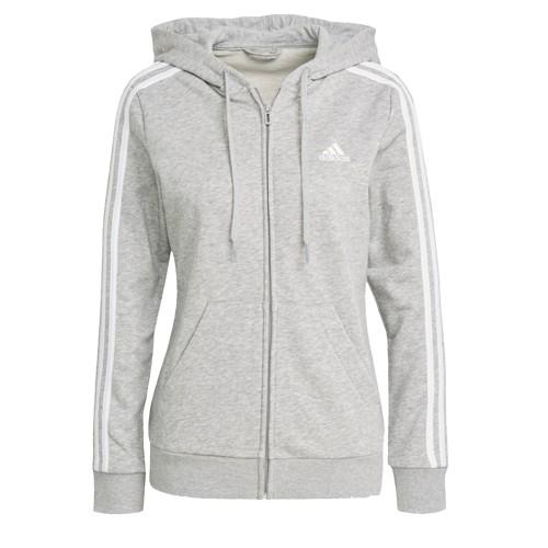 Adidas Womens/Ladies Essentials Striped French Terry Full Zip Hoodie